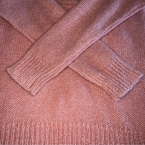 J. Crew Pink Dolce Mohair Wool Blend Shawl Collar Pullover Sweater Sz S - Picture 5 of 10